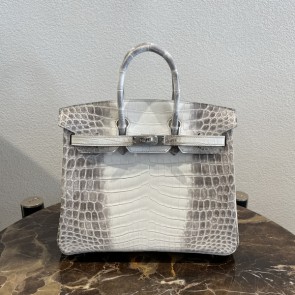 실사 [에르메스] 크로커다일 버킨 백  HERMES HIMALAYA BIRKIN25