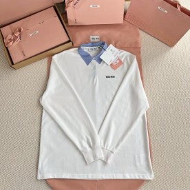 [미우미우] 카라 긴팔 티셔츠